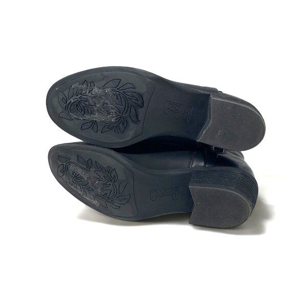 B.O.C. Black Leather Ankle Boots Western Styling 2" Block Heel Size 9.5M - Picture 7 of 9